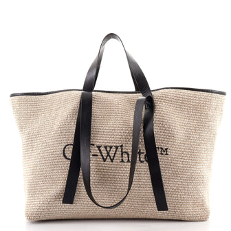Off White Commercial Tote Raffia Large
