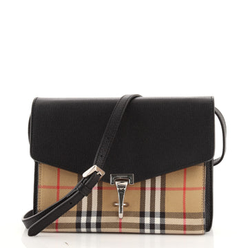 Burberry Macken Crossbody Bag Leather and House Check Canvas Small