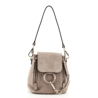 Chloe Faye Backpack Leather and Suede Mini