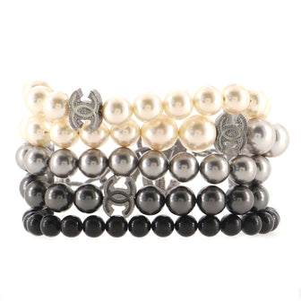 Chanel CC Pearl Multistrand Bracelet Faux Pearls