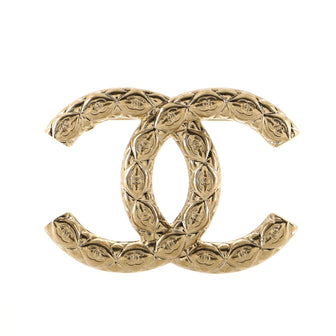Chanel Quilted Logo CC Brooch Metal
