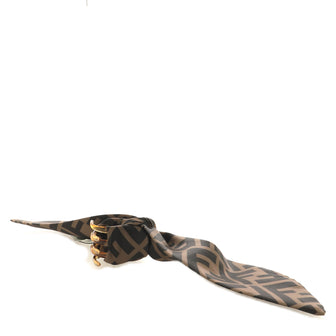 Fendi Bow Hair Clip Zucca Silk Twill Large
