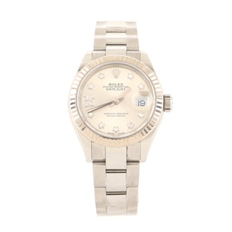 Rolex Oyster Perpetual Datejust Automatic Watch Stainless Steel and White Gold with Diamond Markers 28