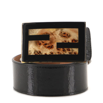 Fendi FF Buckle Belt Patent and Resin Wide