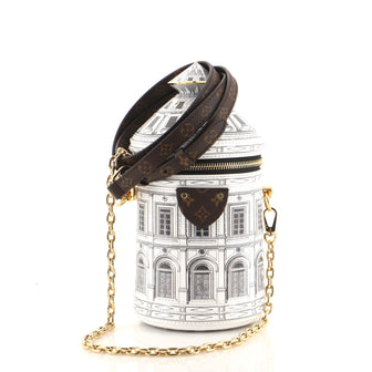 Louis Vuitton Cannes Vase Architettura Handbag Limited Edition Fornasetti Print Leather and Monogram Canvas