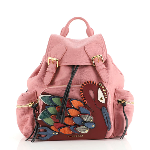 Burberry Rucksack Backpack Leather with Applique Medium 104509
