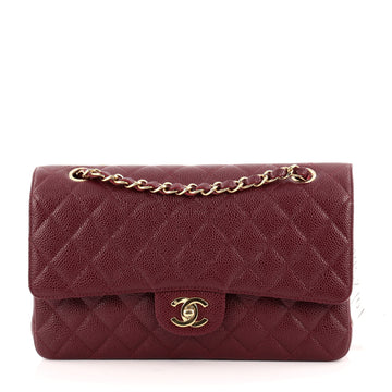 Chanel Vintage Classic Double Flap Bag Quilted Caviar Medium