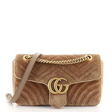 Gucci GG Marmont Flap Bag Matelasse Velvet Small