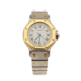 Cartier Santos De Cartier Octagon Quartz Watch Stainless Steel and Yellow Gold 25