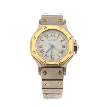 Cartier Santos De Cartier Octagon Quartz Watch Stainless Steel and Yellow Gold 25