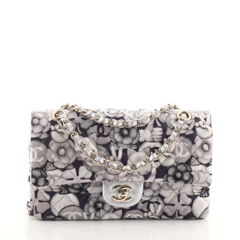 Chanel Emoticon Classic Double Flap Bag Quilted Printed Canvas Medium