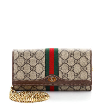 Gucci Ophidia Chain Wallet GG Coated Canvas