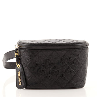 Chanel Vintage Zip Belt Bag Quilted Caviar Small