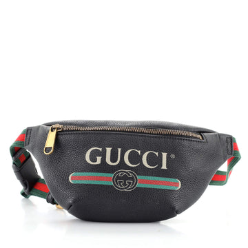 Gucci Logo Belt Bag Printed Leather Small