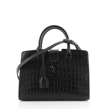 Saint Laurent Monogram Cabas Crocodile Embossed Leather Baby