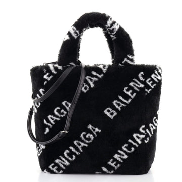 Balenciaga Everyday Tote Printed Faux Fur XS