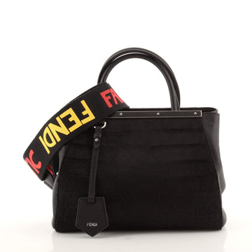 Fendi 2Jours Bag Crocodile Embossed Pony Hair and Leather Petite