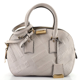 Burberry Orchard Bag Check Embossed Leather Small