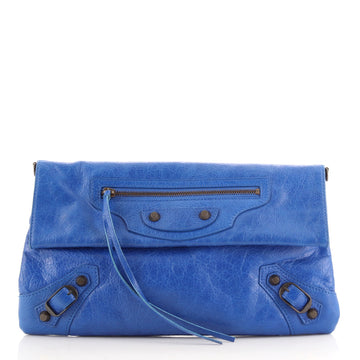 Balenciaga Classic Studs Envelope Clutch Leather
