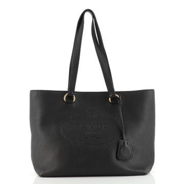 Prada Embossed Logo Open Tote Vitello Daino Medium