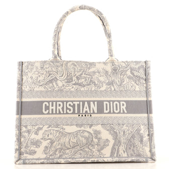 Christian Dior Book Tote Embroidered Canvas Small