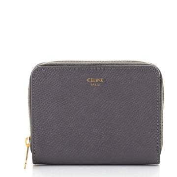 Celine Zip Around Wallet Leather Compact