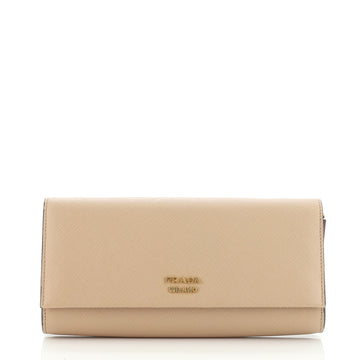 Prada Bibliotheque Chain Clutch Saffiano Leather