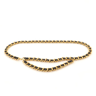 Chanel Vintage Chain Belt Metal and Leather