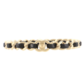 Chanel Interwoven Chain CC Turnlock Bracelet Metal and Leather
