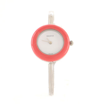 Gucci 1100 Interchangeable Bezel Bangle Quartz Watch Plated Metal with Plastic 26