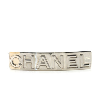 Chanel Logo Hair Barrette Metal Wide