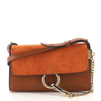 Chloe Faye Shoulder Bag Leather and Suede Mini