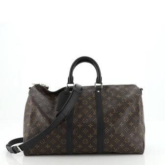 Louis Vuitton Keepall Bandouliere Bag Macassar Monogram Canvas 45