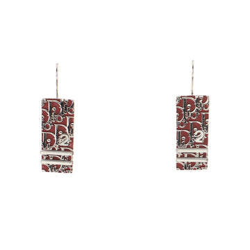 Christian Dior Vintage Trotter Plate Dangle Earrings Metal and Enamel