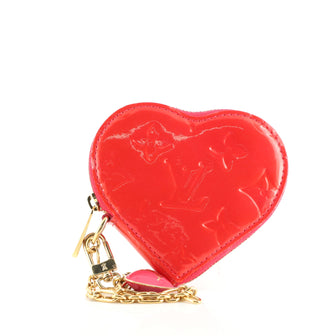 Louis Vuitton Heart Coin Purse Monogram Vernis Red 1048161