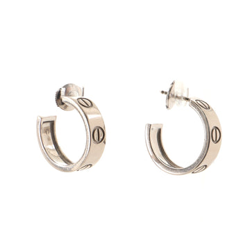 Cartier Love Hoop Earrings 18K White Gold 5.5mm
