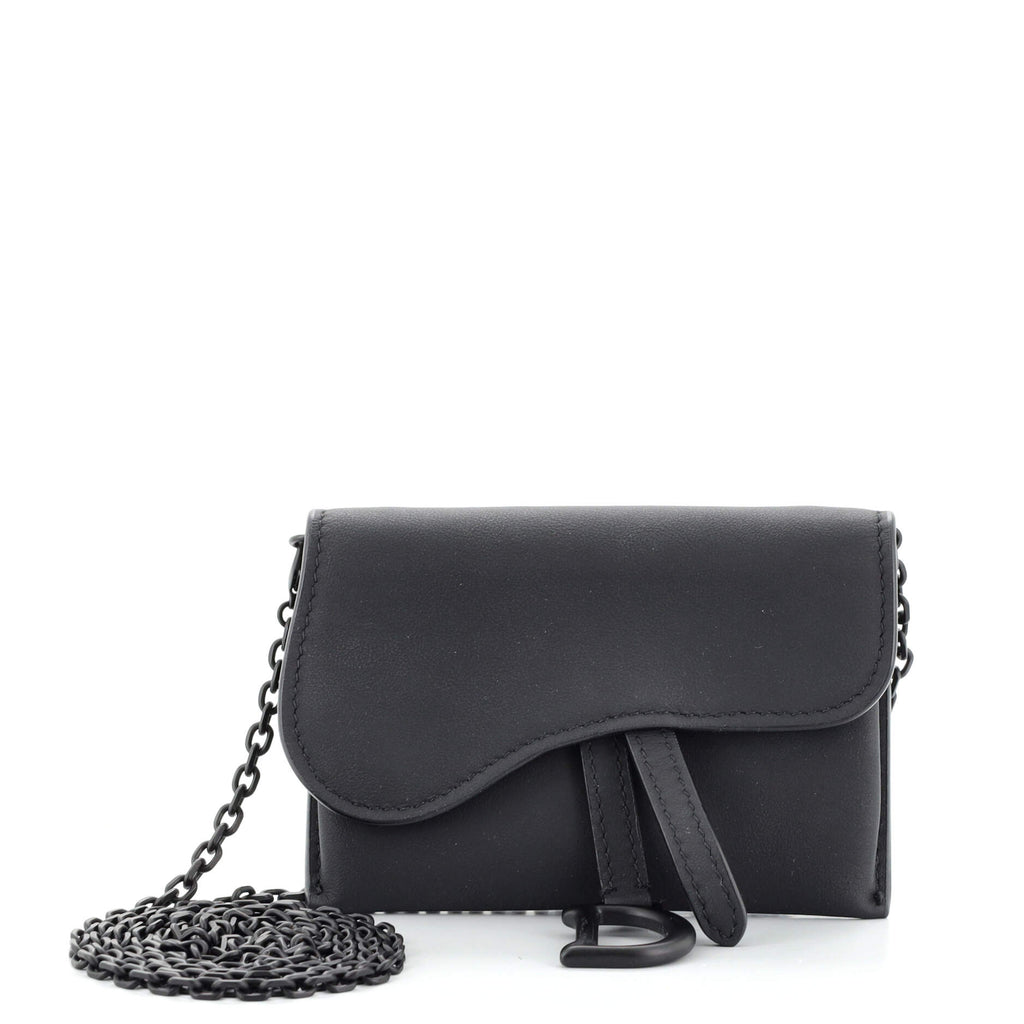 Christian Dior Ultra Matte Nano Saddle Chain Pouch - Mini Bags, Handbags