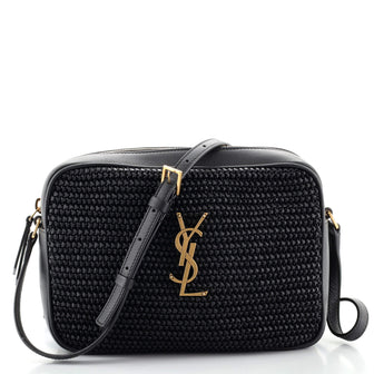 Saint Laurent Lou Camera Bag Woven Raffia Small