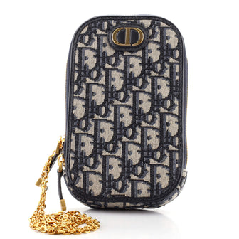 Christian Dior 30 Montaigne Phone Holder on Chain Oblique Canvas