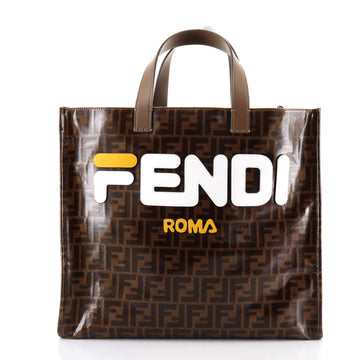 Fendi Mania Logo Shopper Tote Zucca Coated Canvas Large