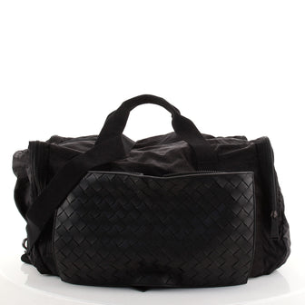 Bottega Veneta Multi Pocket Duffle Nylon with Intrecciato Nappa Large