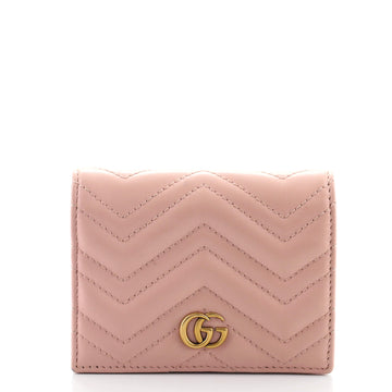 Gucci GG Marmont Flap Card Case Matelasse Leather