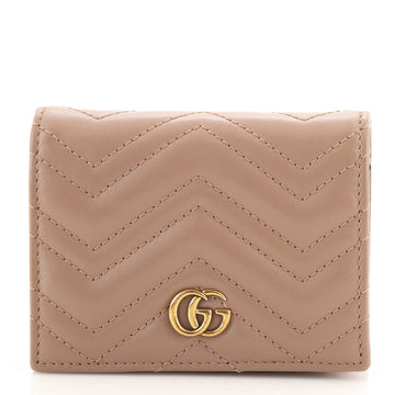 Gucci GG Marmont Flap Card Case Matelasse Leather
