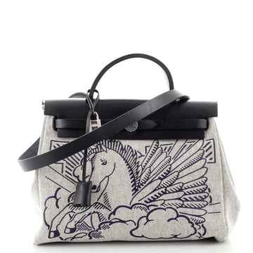 Hermes Pegase Pop Herbag Zip Toile and Leather 31