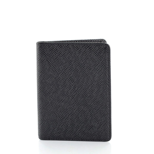 Louis Vuitton Vertical ID Card Holder Taiga Leather Black 1051171