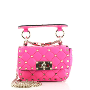 Valentino Rockstud Spike Flap Bag Quilted Leather Micro