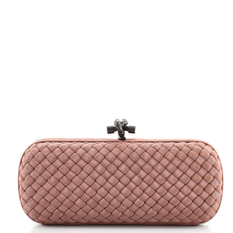 Bottega Veneta Box Knot Clutch Intrecciato Silk Faille Long