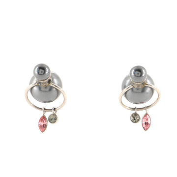Christian Dior Mise En Dior Tribales Dangle Stud Earrings Metal with Faux Pearls and Crystals