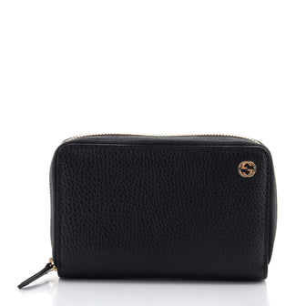 Gucci Interlocking G Zip Around Wallet Leather Compact