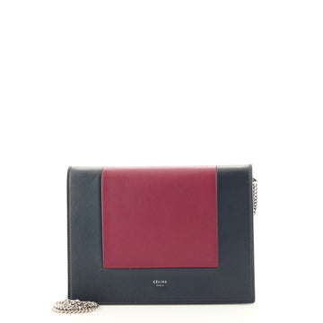 Celine Frame Evening Clutch on Chain Leather